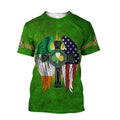 FUNSTUFFPRINT Irish Blessing Celtic Cross Wing Ireland and USA Shirt, Irish Gift, Happy St. Patrick's Day Shirt 3D T-shirt