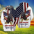 FUNSTUFFPRINT 4th Of July Independence Day American Eagle One Nation Under Girl 3D Hoodie and Zip Hoodie