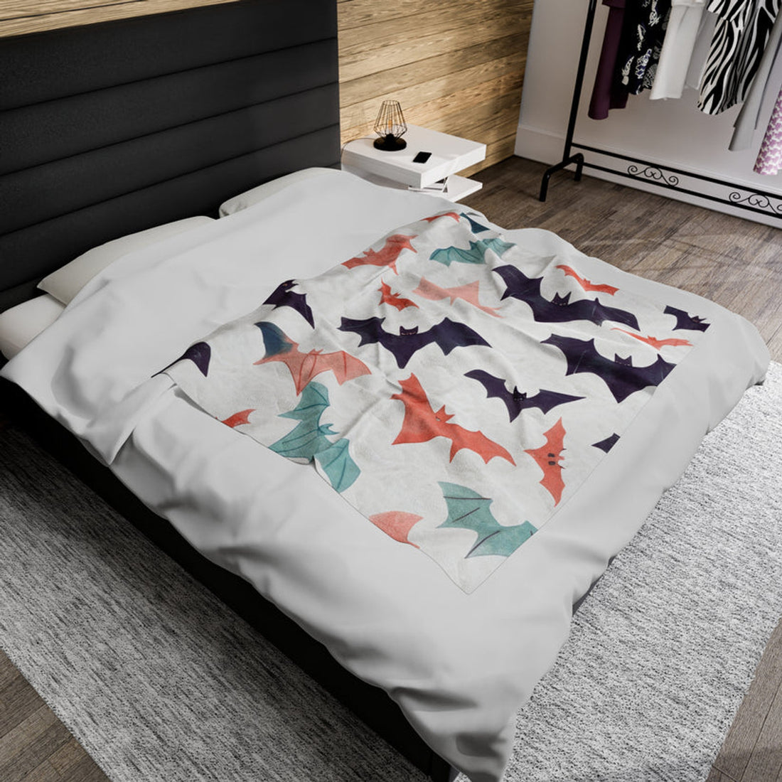 FUNSTUFFPRINT Batty Velveteen Plush Blanket