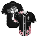 Personalized Jesus Baseball Jersey - Cross, God, Flower, Faith Baseball Jersey - Gift For Christians - Custom Baseball Jersey Shirt For Men Women