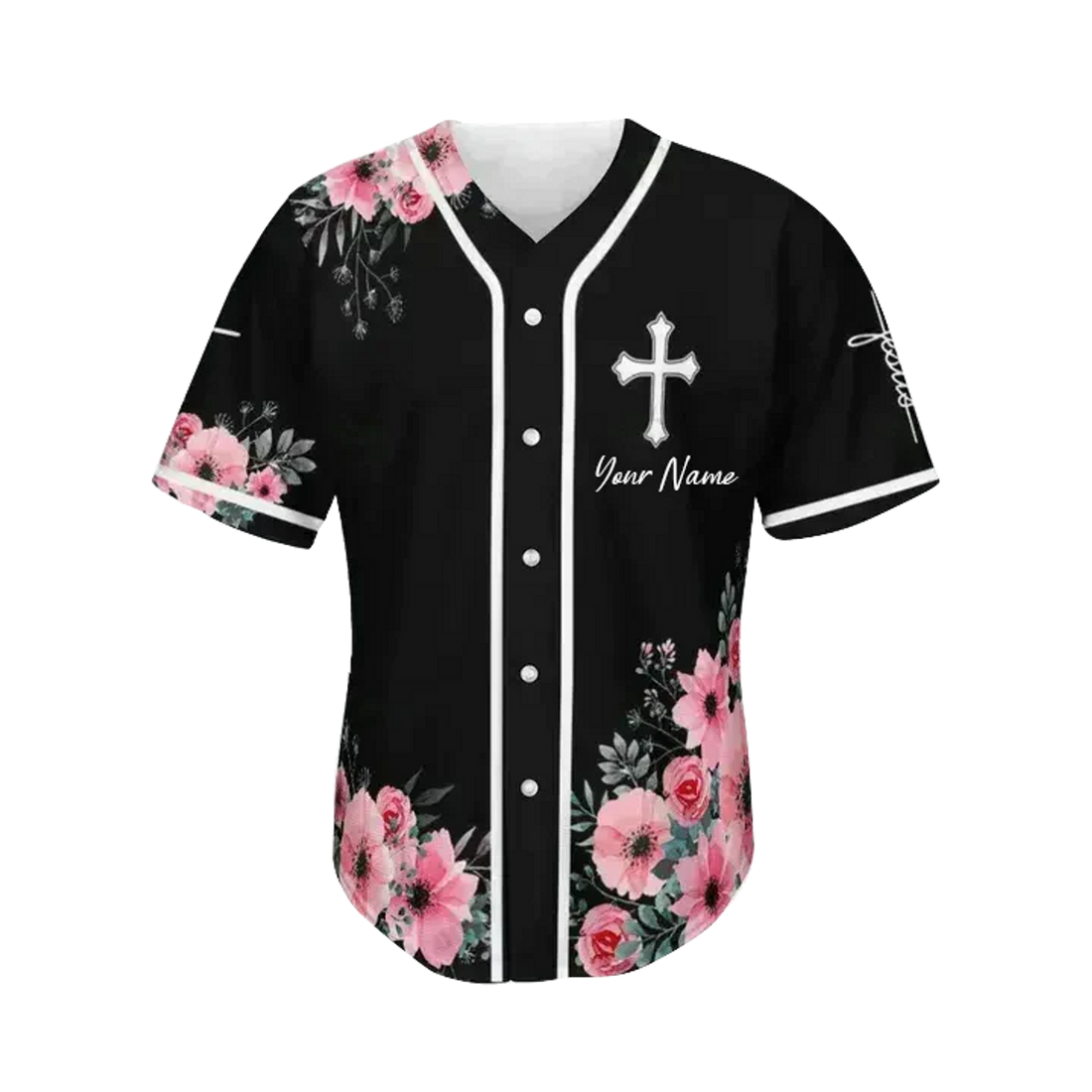 Personalized Jesus Baseball Jersey - Cross, God, Flower, Faith Baseball Jersey - Gift For Christians - Custom Baseball Jersey Shirt For Men Women
