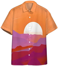 Lesbian Pride Sunrise Hawaiian Shirt, Hawaiian Shirt Unisex Full Print For Tropical Summer Holiday Vacation Full Size