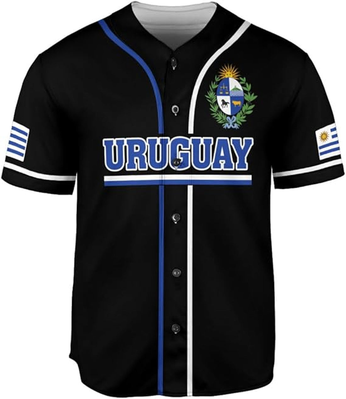 Custom Uruguay Baseball Jersey Uruguay Flag Jersey for Men Women Uruguay Soccer