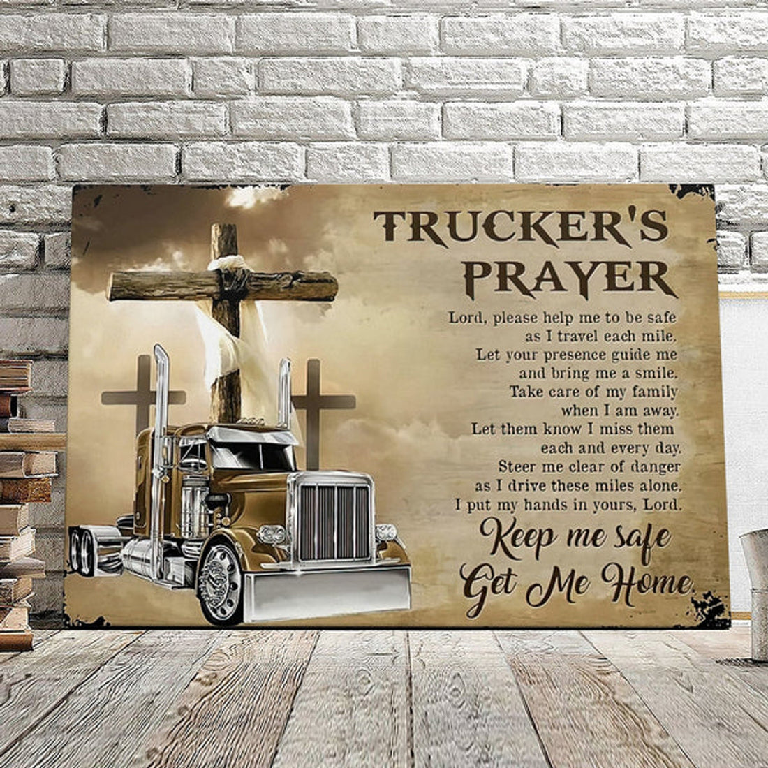 Trucker's Prayer - Cross - Christian Canvas Prints - Faith Canvas - Bible Verse Canvas 