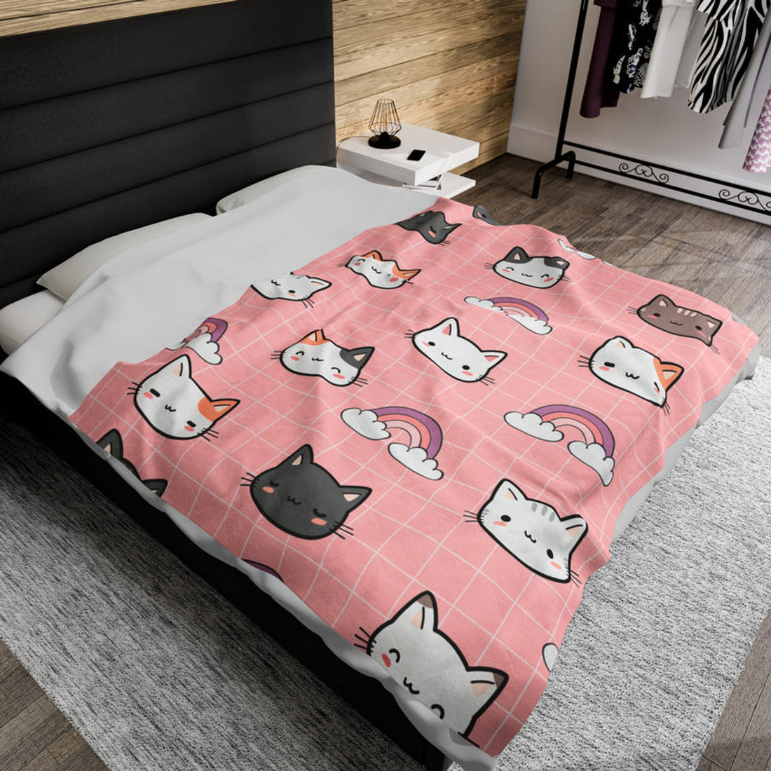 FUNSTUFFPRINT Cats Velveteen Plush Blanket