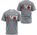 FUNSTUFFPRINT Personalized T-Shirt, Hoodie - Bowling Peach Love 3D T-shirt