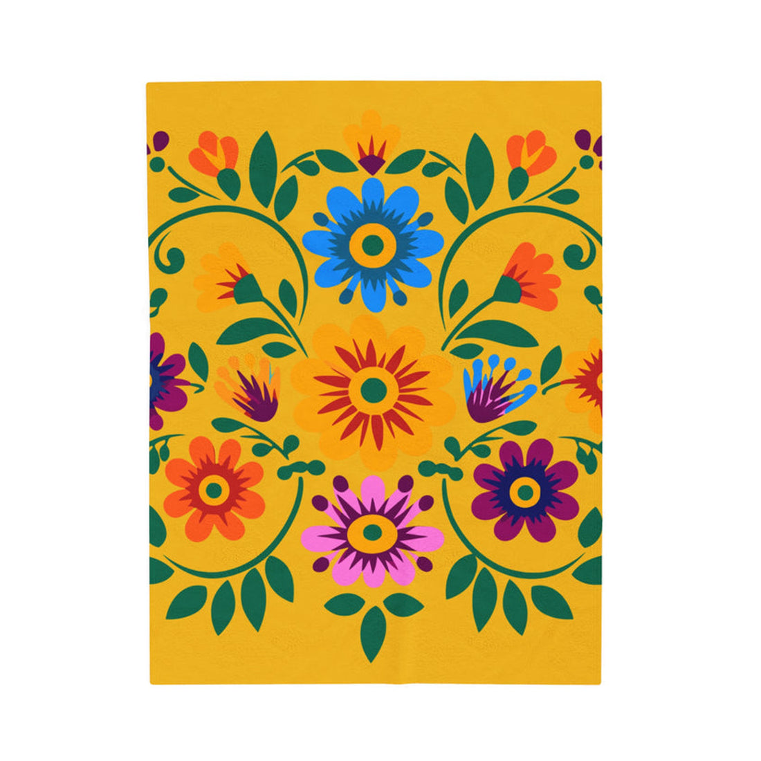 FUNSTUFFPRINT Fiesta Scroll Velveteen Plush Blanket