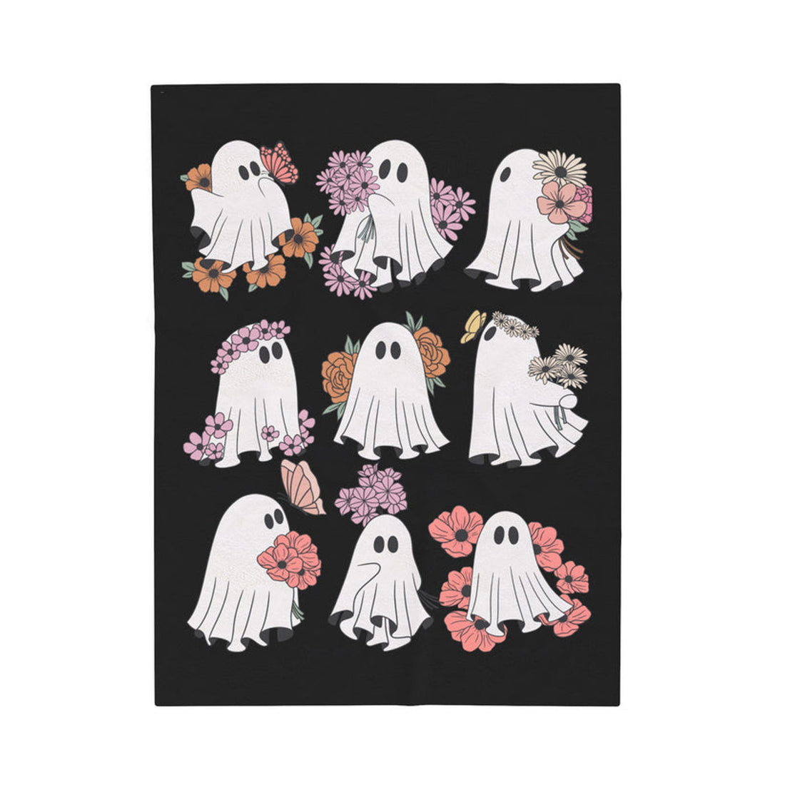 FUNSTUFFPRINT Boo-tiful Velveteen Plush Blanket