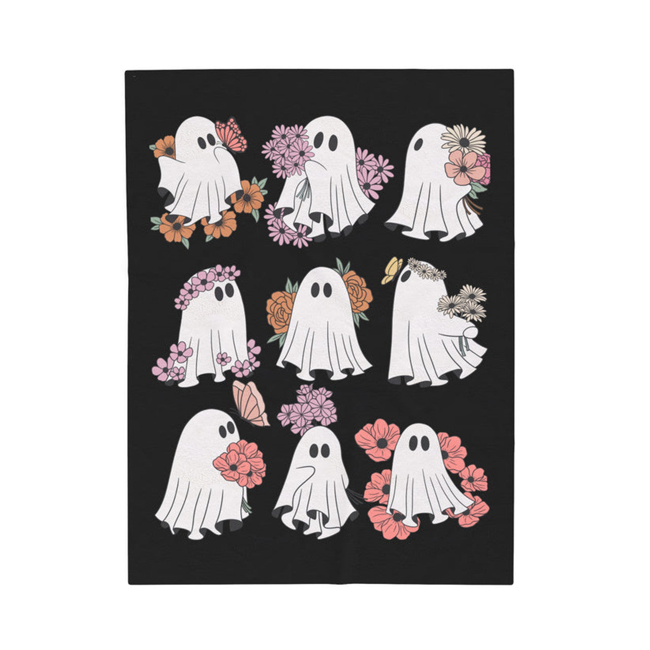 FUNSTUFFPRINT Boo-tiful Velveteen Plush Blanket