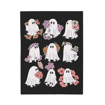 FUNSTUFFPRINT Boo-tiful Velveteen Plush Blanket