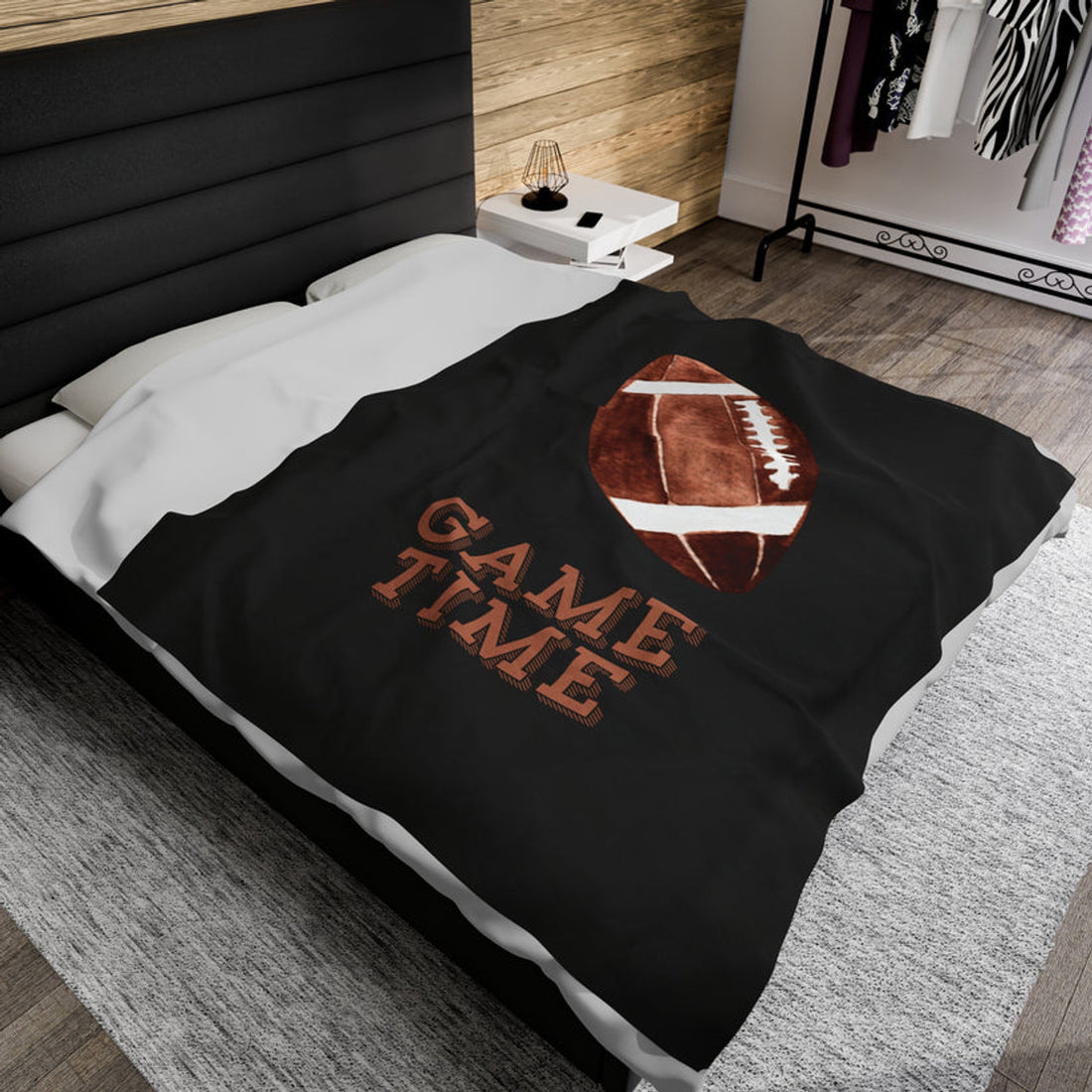 FUNSTUFFPRINT Game Time Velveteen Plush Blanket