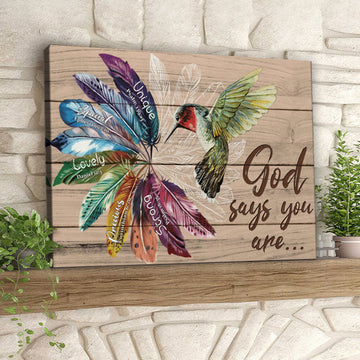 Hummingbirds God Says You Are - Christian Canvas Prints - Faith Canvas - Bible Verse Canvas 