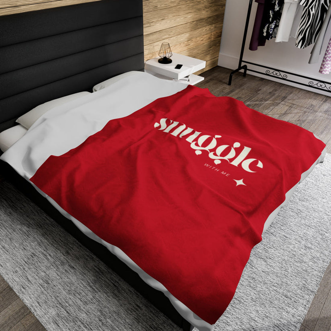 FUNSTUFFPRINT Snuggle With Me Velveteen Plush Blanket