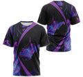 FUNSTUFFPRINT Personalized T-Shirt, Hoodie - Purple Gradient West Virginia Flag Map 3D T-shirt