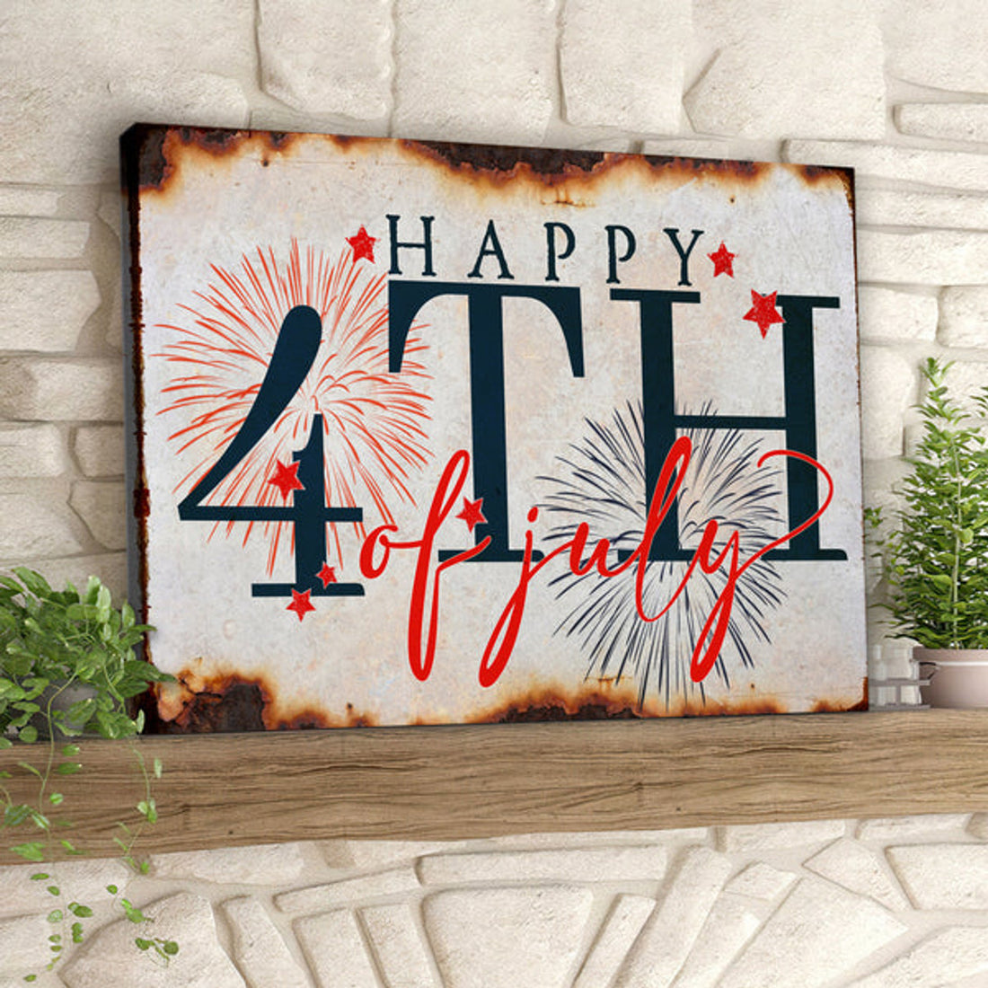 Happy 4th Of July - Fourth Of July Paintings - Independence Day Canvas Wall Art 
