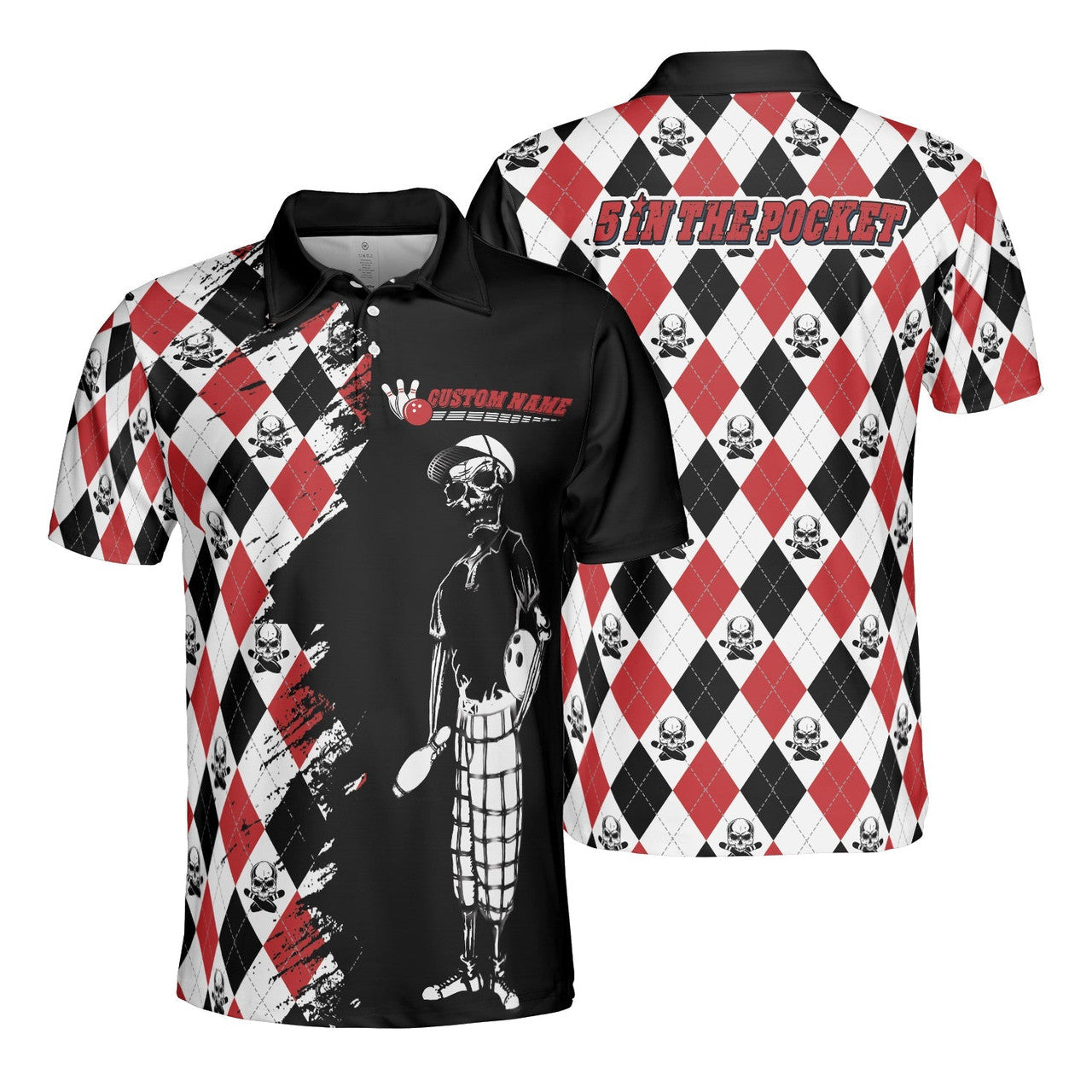 Custom Personalized Bowling Men Polo Shirt, 5 In The Pocket Custom Men Polo Shirt - Best Gift For Bowling Lovers