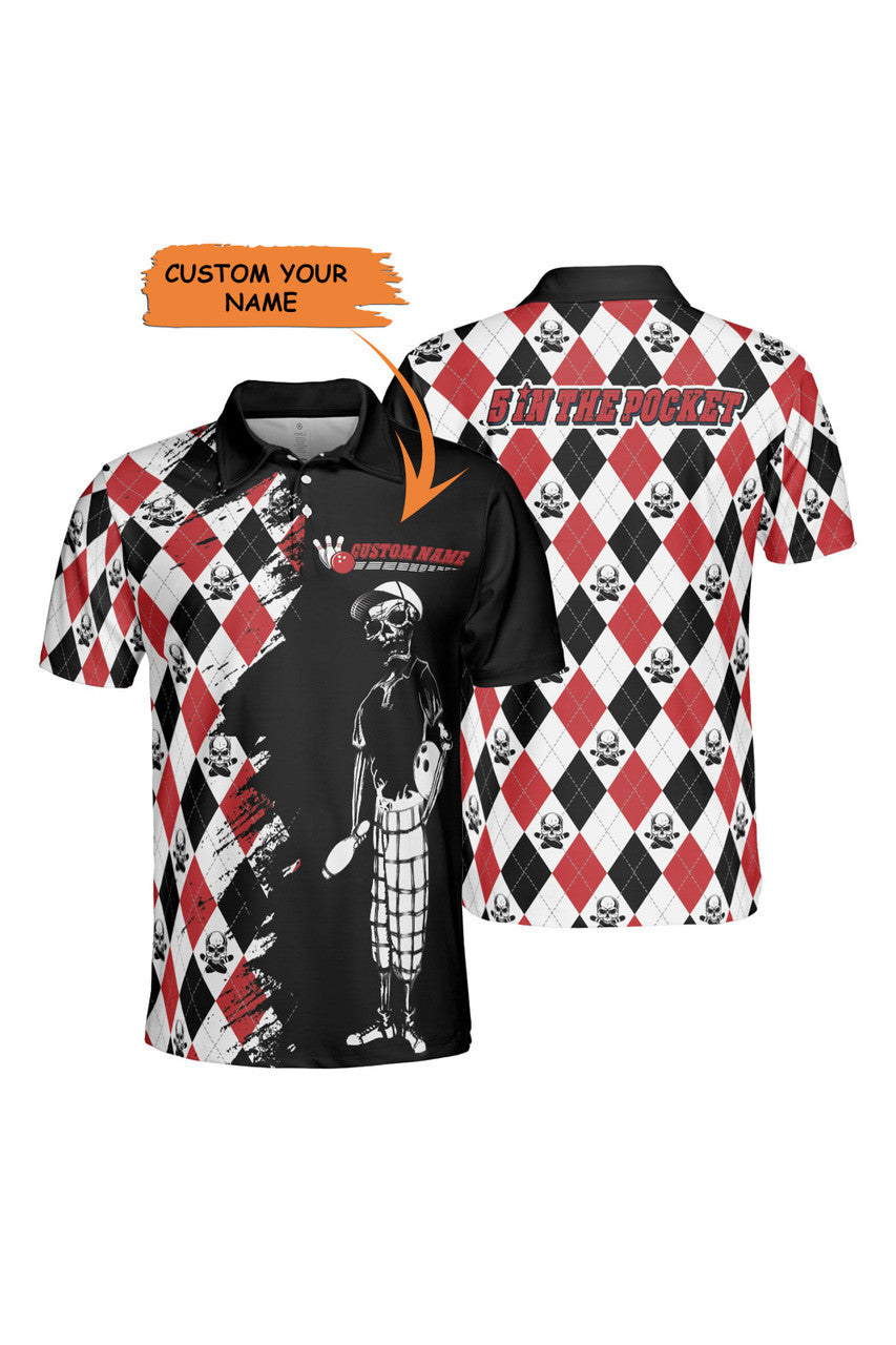 Custom Personalized Bowling Men Polo Shirt, 5 In The Pocket Custom Men Polo Shirt - Best Gift For Bowling Lovers