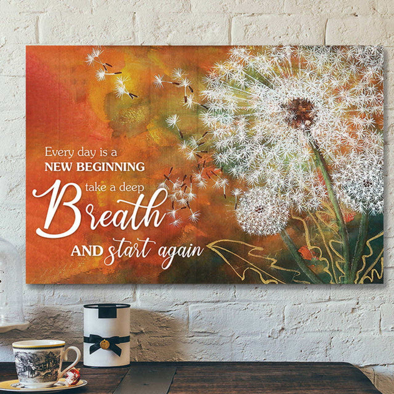 Every Day Is A New Beginning Take A Deep Breath And Start Again - Bible Verse Wall Art - Jesus Canvas - Scripture Canvas Wall Art