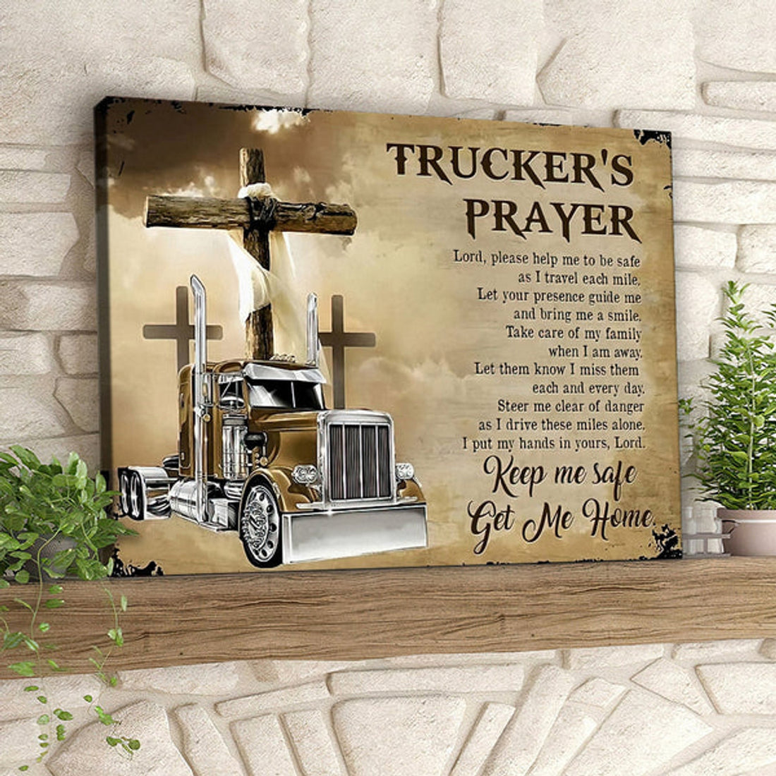 Trucker's Prayer - Cross - Christian Canvas Prints - Faith Canvas - Bible Verse Canvas 