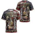 FUNSTUFFPRINT Personalized T-Shirt, Hoodie - Deer Hunting Huntaholic Us Flag 3D T-shirt