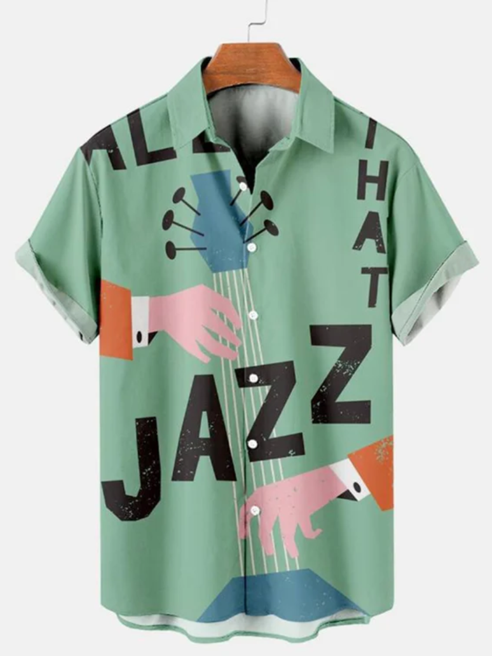 Music Elements Fashion Print Beach Short-sleeved Hawaiian Shirt, Summer Gift For Women, Men