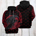FUNSTUFFPRINT Viking 3D All Over Hoodie Odin Raven 3D Hoodie and Zip Hoodie