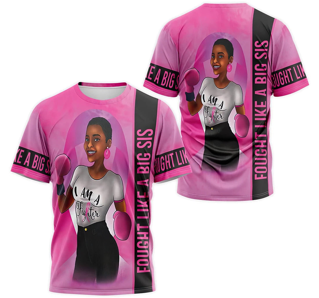 FUNSTUFFPRINT Personalized T-Shirt, Hoodie - Girl Warrior Awareness Fought Like A Big Sis 3D T-shirt