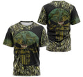 FUNSTUFFPRINT Personalized T-Shirt, Hoodie - Skull Walleye Fishing Leaves Camo 3D T-shirt