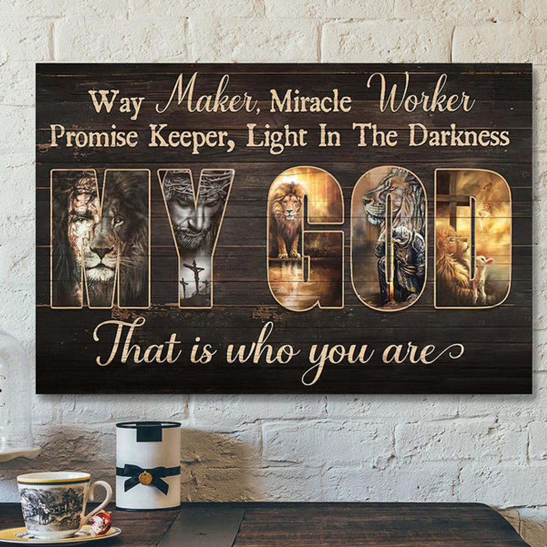 Jesus Canvas - Bible Verse Canvas - Lion Of Judah - Jesus Is The Light In The Darkness - Christian Canvas Art 