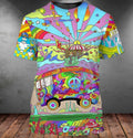 FUNSTUFFPRINT 3D Full Printed Hippie Bus Hipster Shirts, Hippie Bus T-Shirt, Present To Hippie, Hipster Shirts, Hipster Gift 3D T-shirt