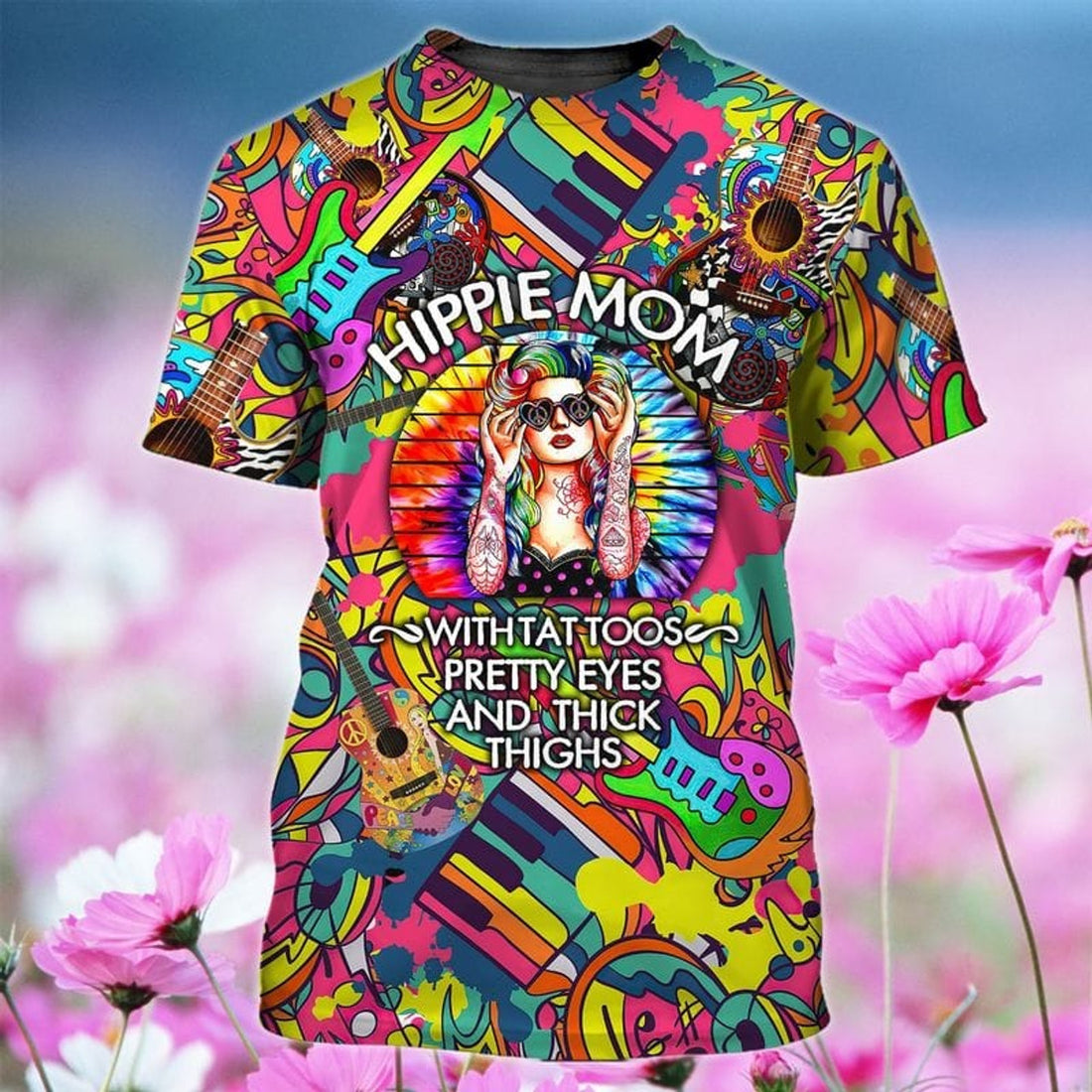 FUNSTUFFPRINT Hippie Mom 3D T-Shirt, Hippie Life Shirts, Gift For Hippie, Hippie Lovers Gifts 3D T-shirt