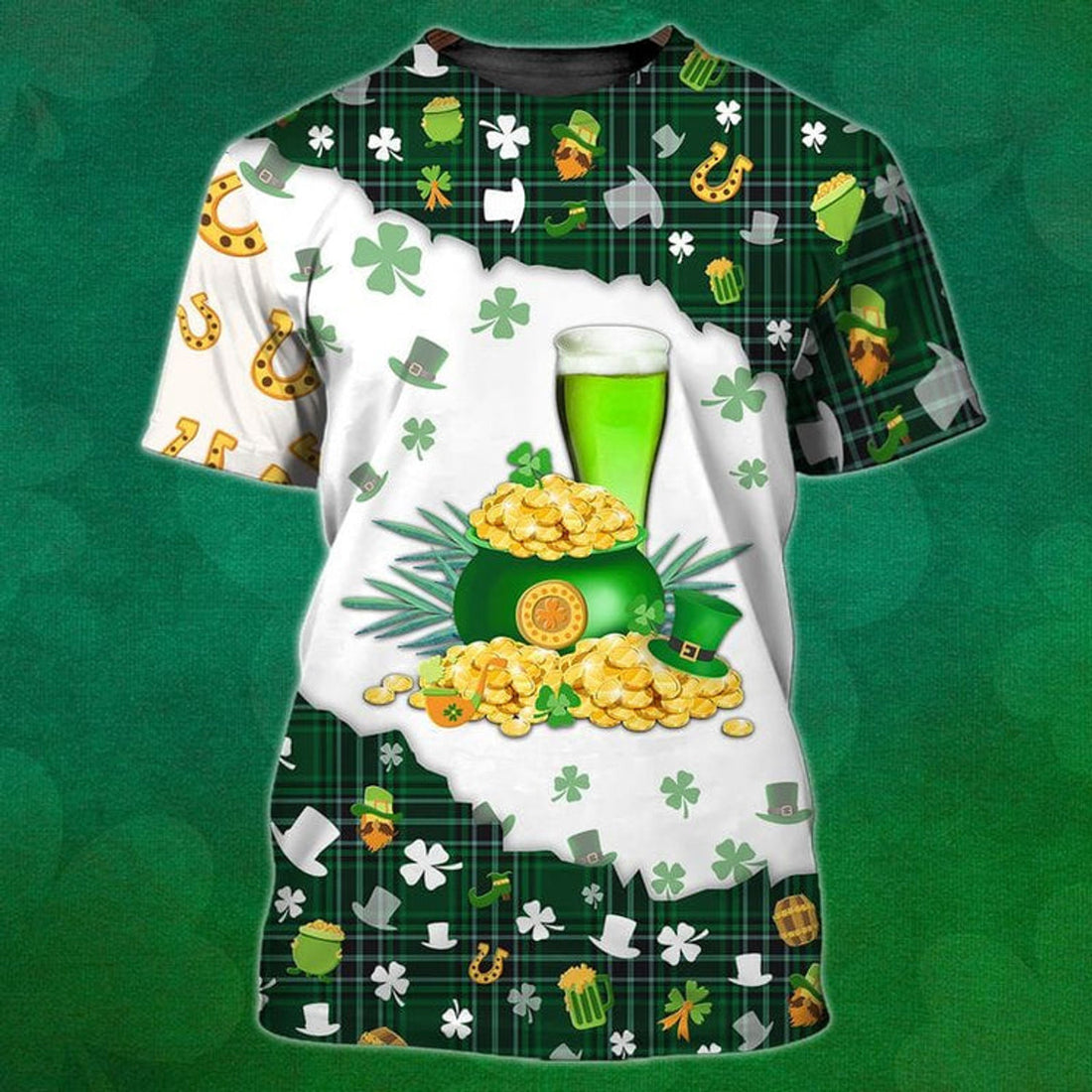FUNSTUFFPRINT Happy Patrick's Day Shirt, Shamrock Shirt, Irish Shirt, Lucky Shirt, Drinking Shirts, Let's Day Drink 3D T-shirt
