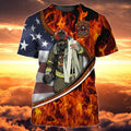 FUNSTUFFPRINT Firefighter 3D Men T-Shirt, Firefighter Shirt, Gift for Firefighter 3D T-shirt