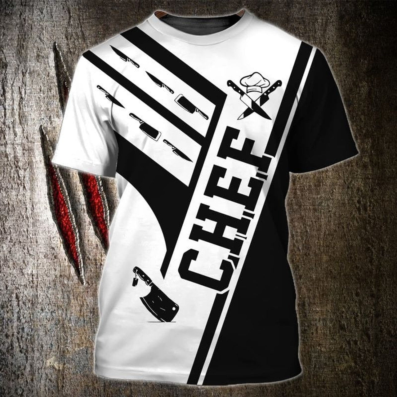 FUNSTUFFPRINT Cool Chef Shirt, 3D All Over Print Master Chef T-Shirt, Best Gift For Chef 3D T-shirt