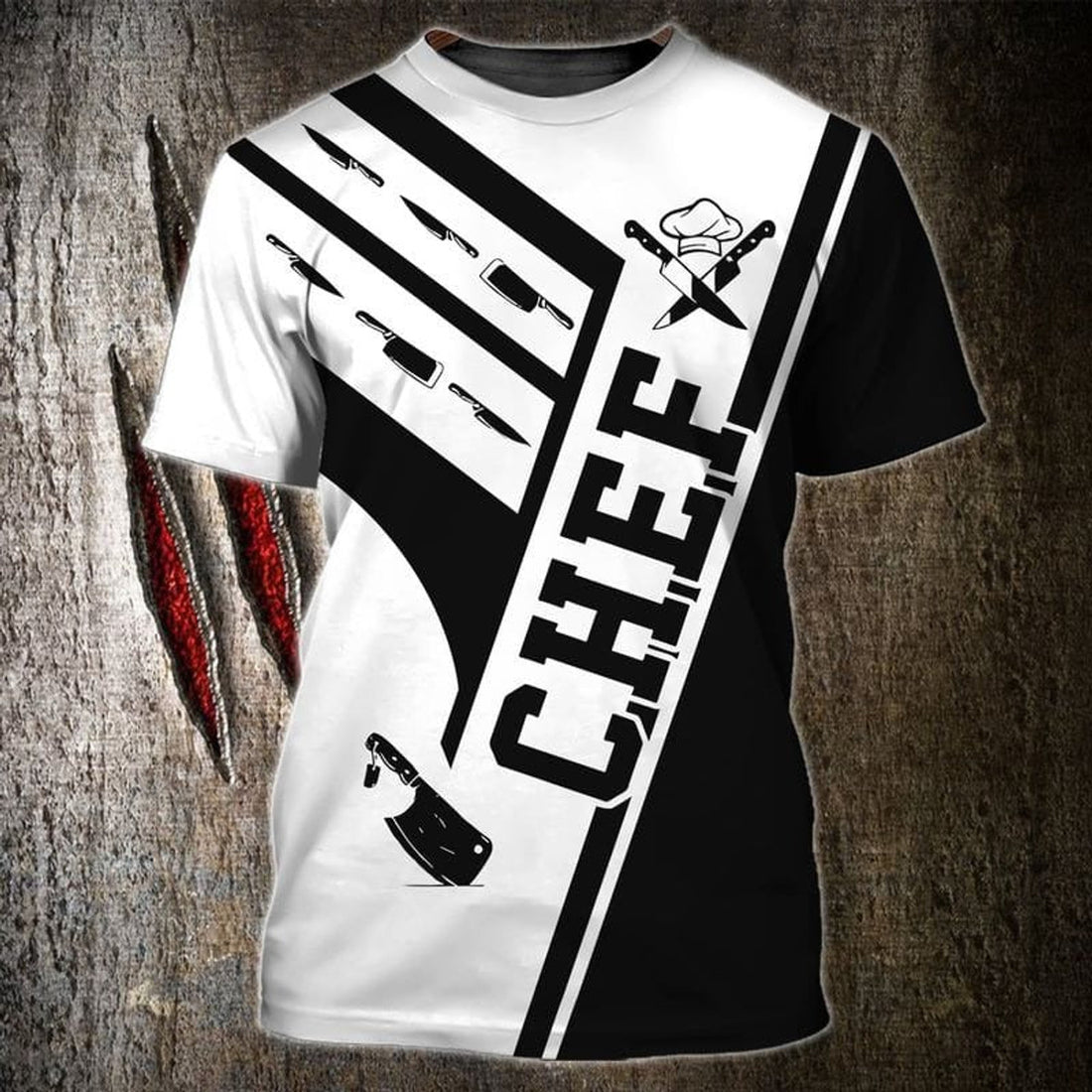 FUNSTUFFPRINT Cool Chef Shirt, 3D All Over Print Master Chef T-Shirt, Best Gift For Chef 3D T-shirt