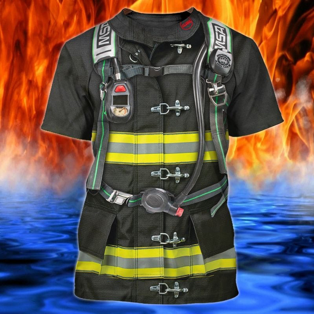 FUNSTUFFPRINT 3D All Over Print Equipment Fire Tool Tee Shirt, Best Firefighter Apparel For Firefighter Lovers 3D T-shirt
