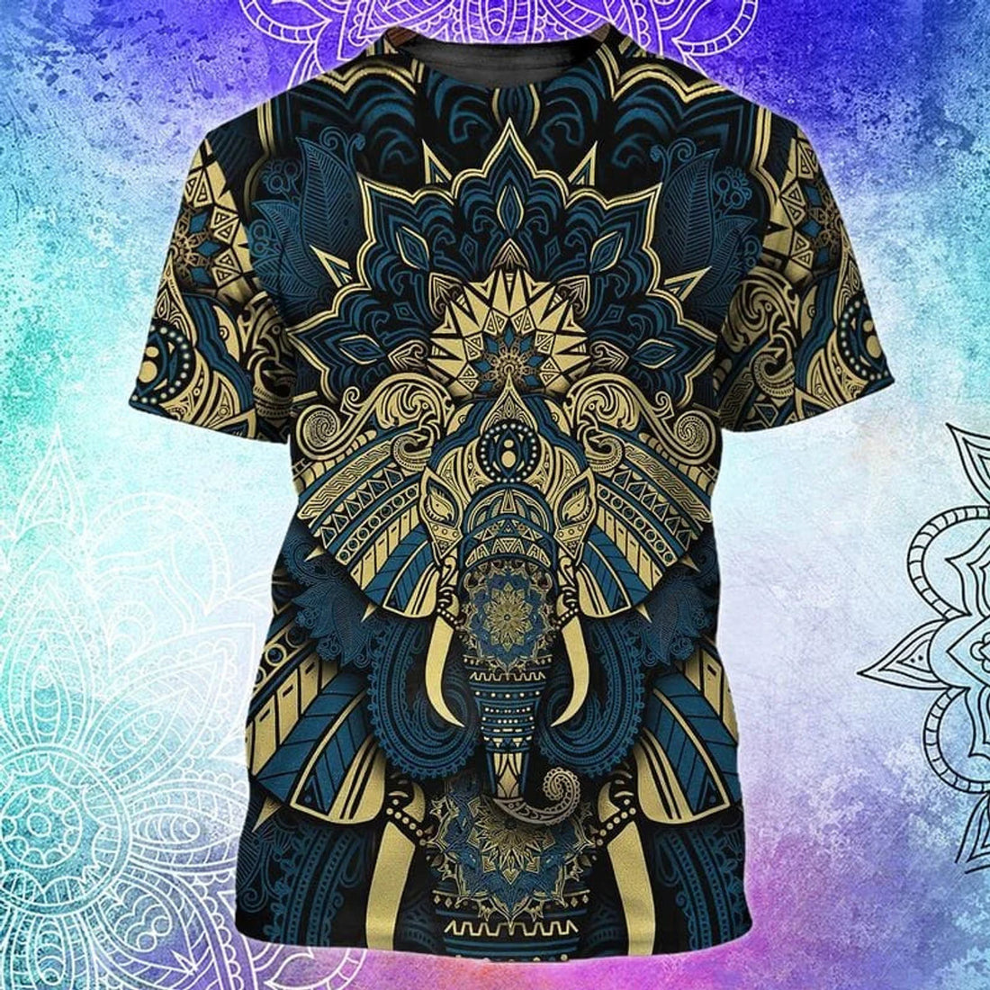 3D All Over Print Mandala ElephanT-Shirt, Mandala Hippie Shirts