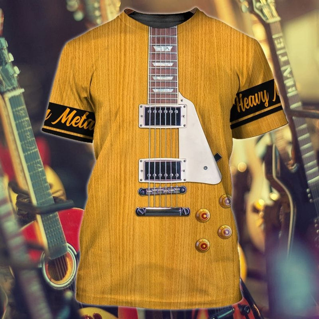 FUNSTUFFPRINT Electric Guitar Shirts Heavy Metal 3D Full Print 3D T-shirt