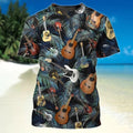 printed guitar shirt, guitarist T-Shirts for men and women, guitar lover gifts