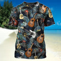 FUNSTUFFPRINT 3D all over printed guitar shirt, guitarist T-Shirts for men and women, guitar lover gifts 3D T-shirt