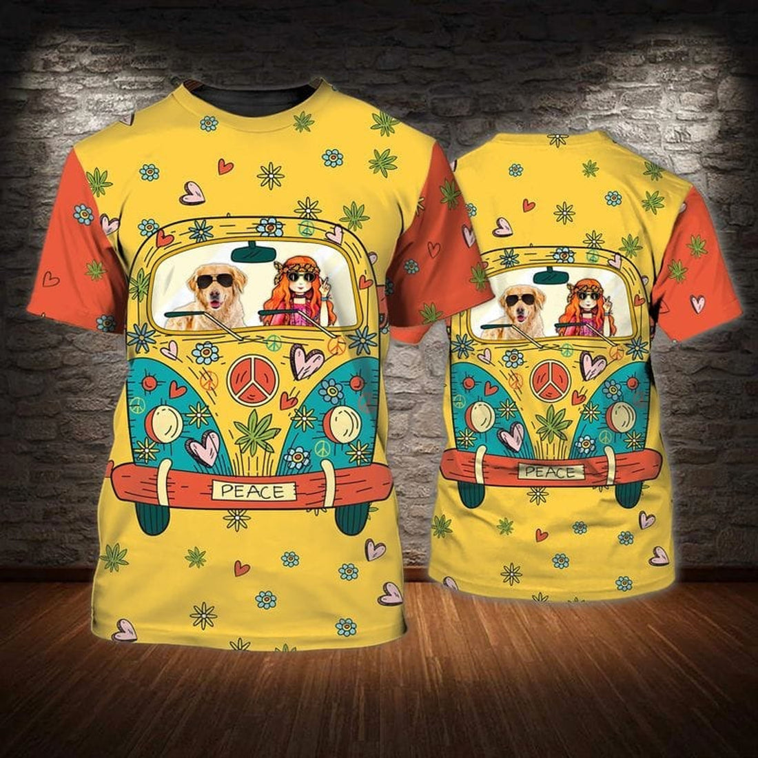 FUNSTUFFPRINT 3D All Over Printed Hipster T-Shirt For Men And Women, I Am Hippie 3D Shirts, Hippie Bus T-Shirt, Hipster Present 3D T-shirt