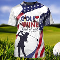 FUNSTUFFPRINT 3D All Over Printed Golf And Wine T-Shirt, Women Golf Shirt, Golf Shirt For Her 3D T-shirt