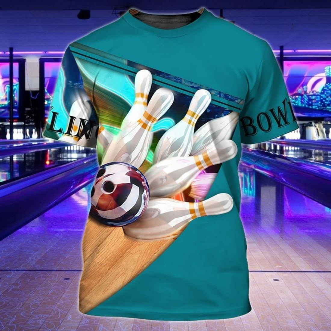 FUNSTUFFPRINT 3D All Over Printed Love Bowling T-Shirt, Best Bowling Shirt Men Women 3D T-shirt
