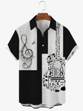 Guitar Printed Vacation Men'S Short Sleeved hawaiian Shirts