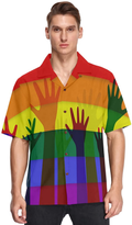 Lgbt Rainbow Flag Men'S Hawaiian Shirt, Pride Hawaii Shirt, Pride Hawaiian 3D Shirt