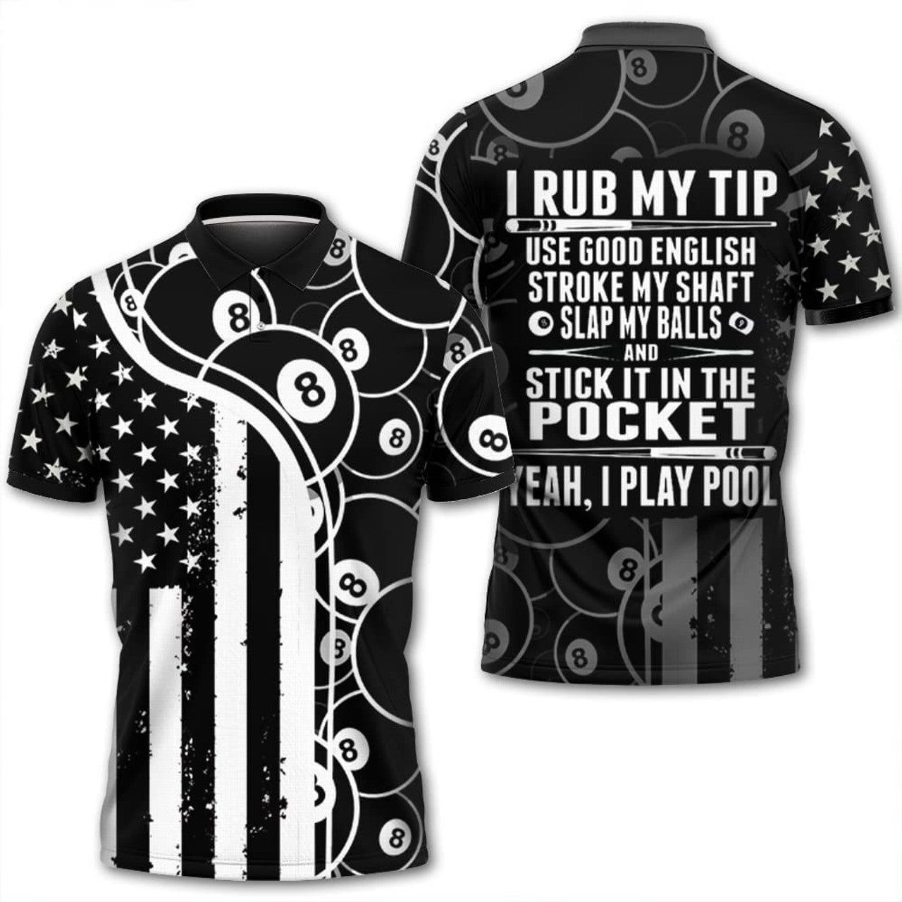 Polo Shirt For Pool Players, All Over Print Billiard Polo Shirt, Pool Lover Polo Shirt