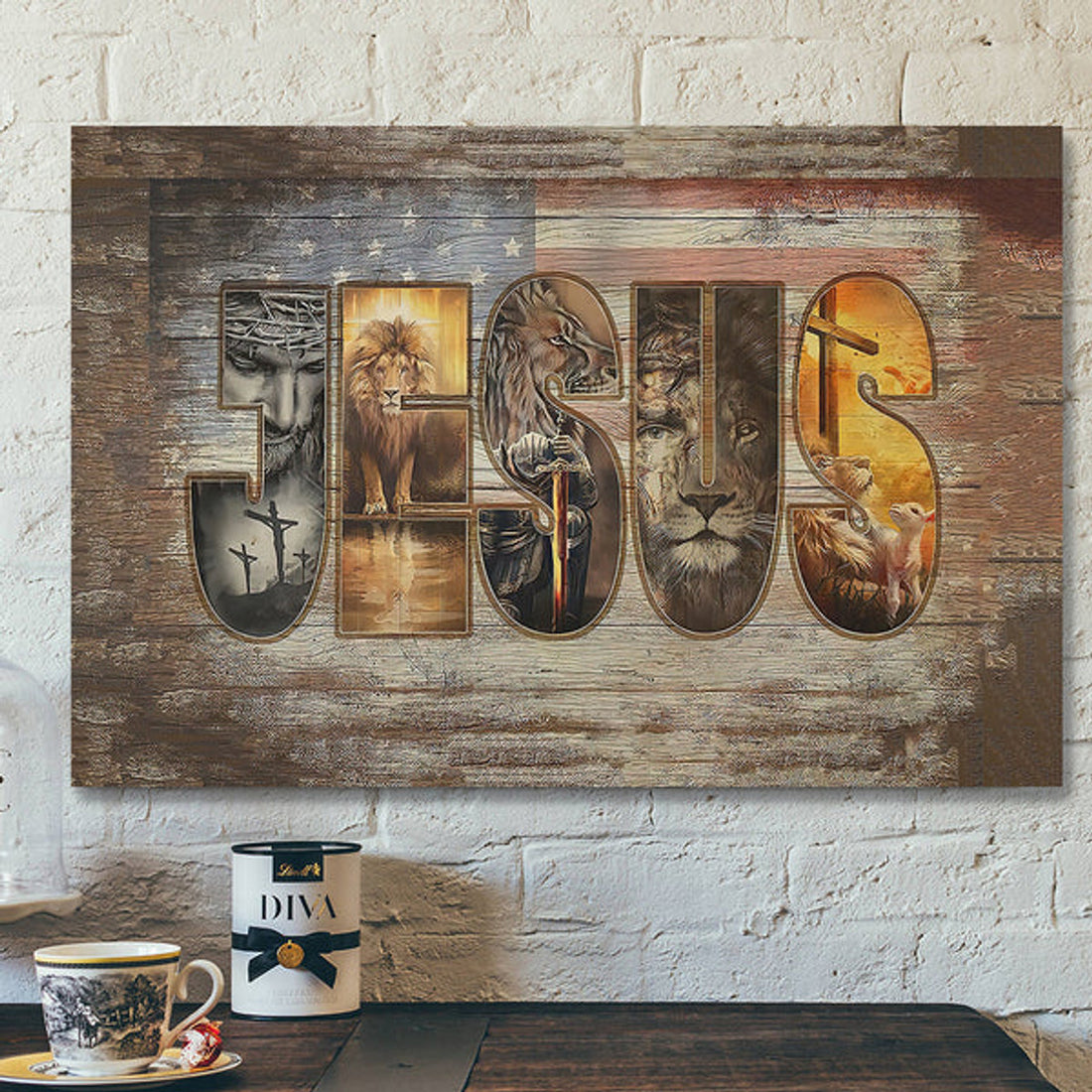 Jesus Canvas Art - Bible Verse Wall Art Canvas - Jesus 4th Of July Canvas Poster