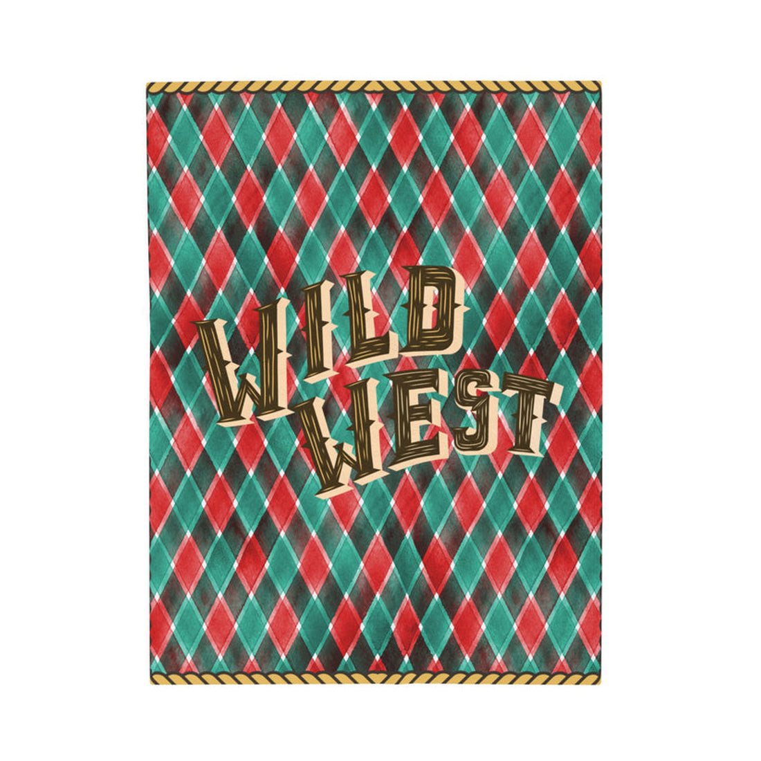 FUNSTUFFPRINT Wild West Velveteen Plush Blanket
