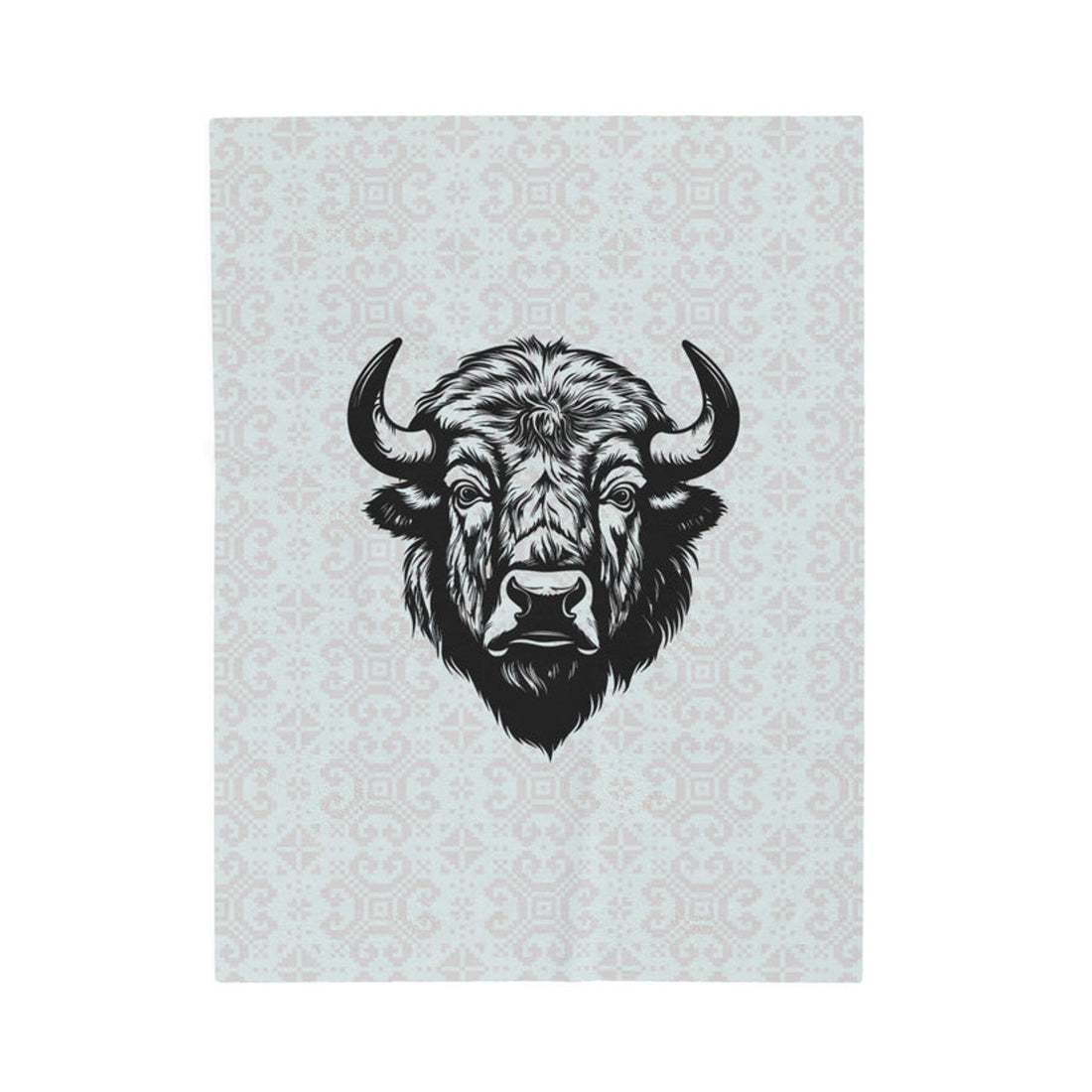 FUNSTUFFPRINT Bison Design Velveteen Plush Blanket