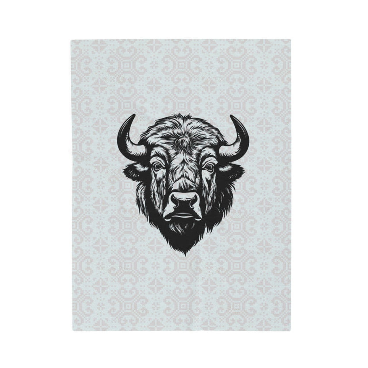 FUNSTUFFPRINT Bison Design Velveteen Plush Blanket